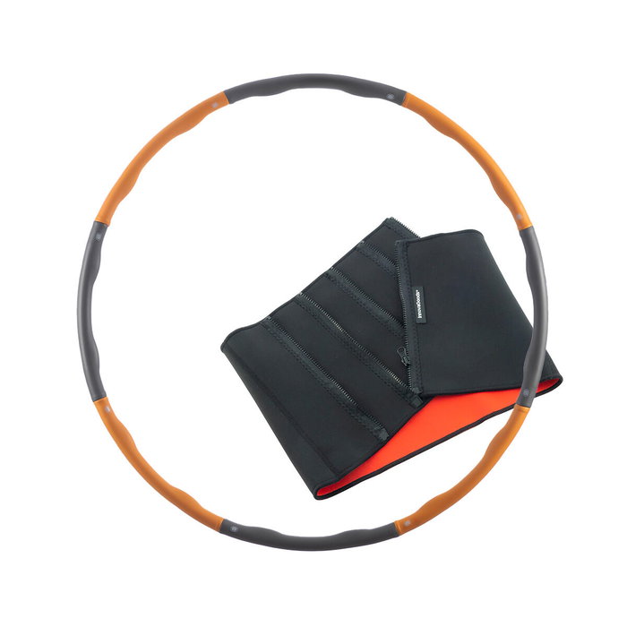Pack Aro de Fitness Desmontable Recubierto de Espuma y Faja Deportiva Adelgazante con Efecto Sauna InnovaGoods Pack Aro de Fitness Desmontable Recubierto de Espuma y Faja Deportiva Adelgazante con Efecto Sauna InnovaGoods