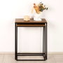 Max Home Set 2 Mesas Auxiliares Metal y Madera 50x25x60 cm y 45x22x55 cm