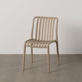 Silla Apilable Beige Polipropileno 50 X 58 X 80 cm (Set de 2)
