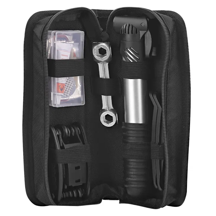 T'nB Kit de Herramientas y Mantenimiento para Bicicleta y Patinete Eléctrico - Maletín Compacto con Bomba, Llaves Allen, Destornilladores y Kit Reparación Pinchazos