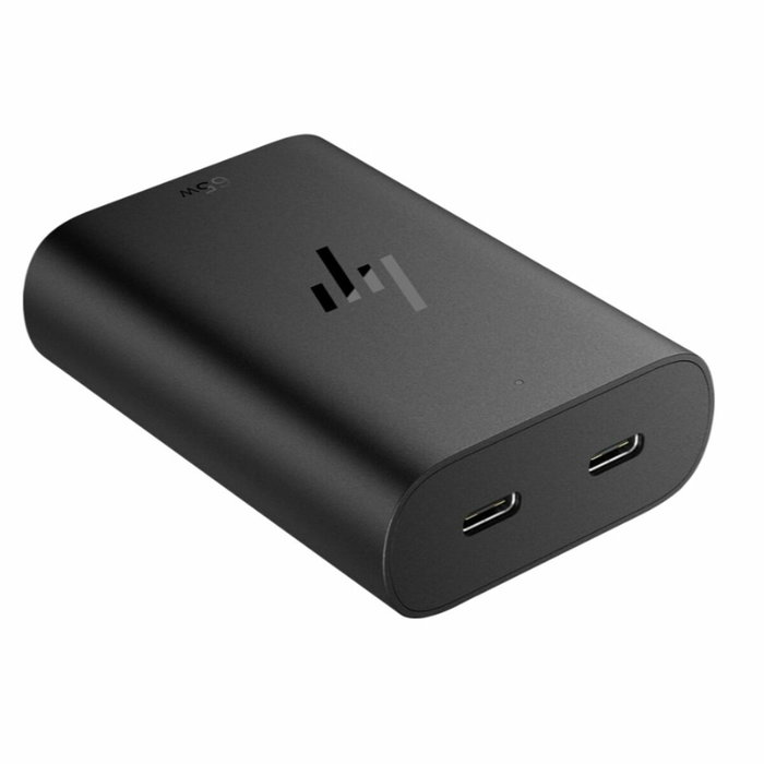 HP Cargador de Portátil GaN 65 W con Doble Puerto USB-C Negro