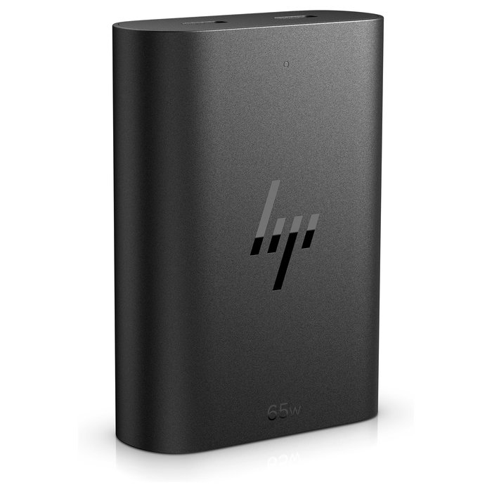 HP Adaptador de Corriente 65W GaN USB-C para Portátil, Cargador Rápido, Cable 10m, Negro, 65 W, 90 V