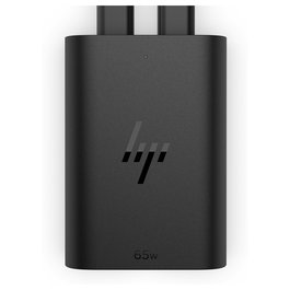 HP Adaptador de Corriente 65W GaN USB-C para Portátil, Cargador Rápido, Cable 10m, Negro, 65 W, 90 V