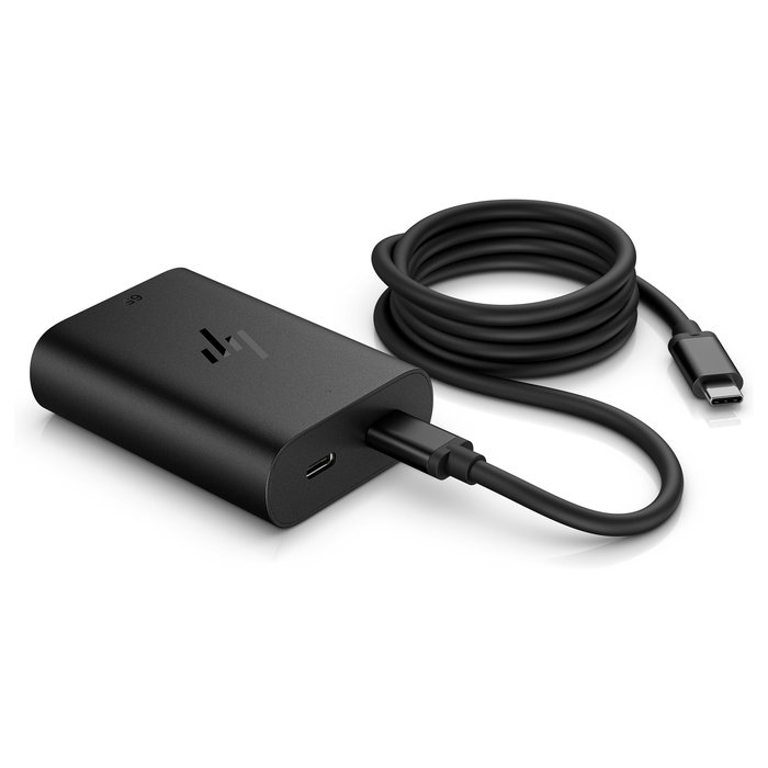 HP Adaptador de Corriente 65W GaN USB-C para Portátil, Cargador Rápido, Cable 10m, Negro, 65 W, 90 V