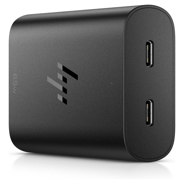 HP Adaptador de Corriente 65W GaN USB-C para Portátil, Cargador Rápido, Cable 10m, Negro, 65 W, 90 V