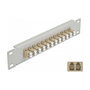 DeLOCK Patchpanel de fibra óptica 10″ 12 puertos LC Duplex beige/gris
