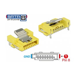DeLOCK 89887 Conector SATA 6 Gb/s Hembra 8 Pin Power