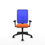 PIQUERAS Y CRESPO Silla de oficina Motilla con mecanismo Sincro, Tela Naranja y Malla Azul