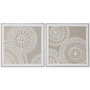 DKD Home Decor Cuadro Lienzo de Círculos Set de 2 unidades 82x82x4,5 cm