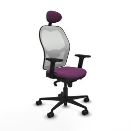 PIQUERAS Y CRESPO Silla de oficina Jorquera con mecanismo Sincro, Morado y Blanco