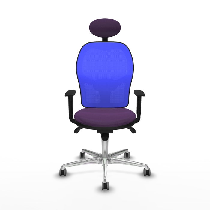 PIQUERAS Y CRESPO Silla de oficina Jorquera con mecanismo Sincro, tela Morado y malla Azul