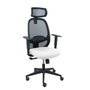 PIQUERAS Y CRESPO Silla Cilanco con mecanismo Sincro, asiento blanco y respaldo de malla negro