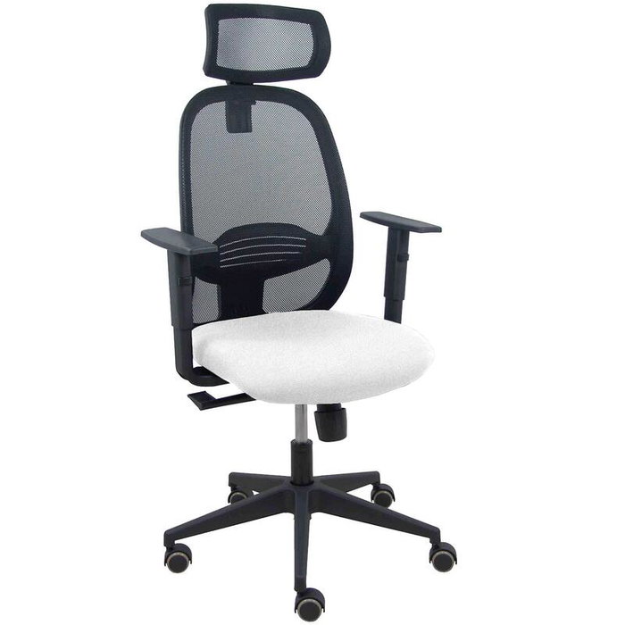 PIQUERAS Y CRESPO Silla Cilanco con Mecanismo Sincro, Malla Negra y Asiento Blanco