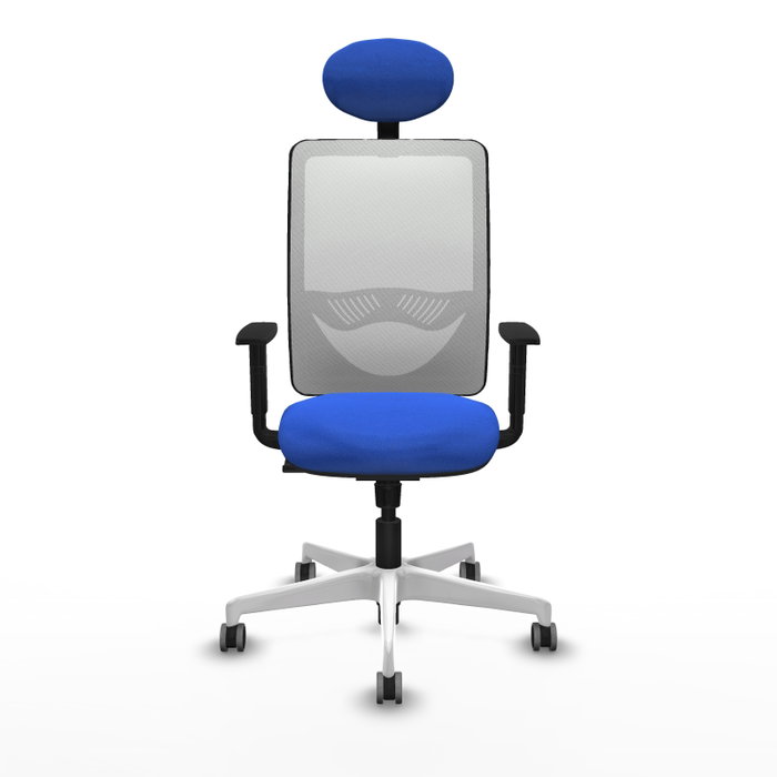 PIQUERAS Y CRESPO Silla de oficina Zulema con mecanismo Sincro, Azul y Blanco