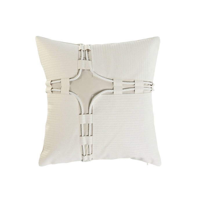 DKD Home Decor Cojín PU Blanco 45x10x45 cm