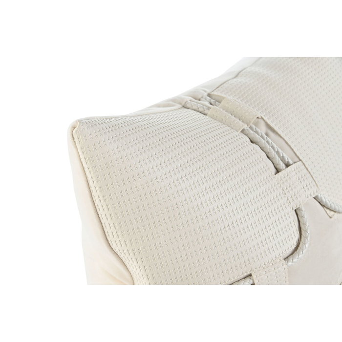 DKD Home Decor Cojín PU Blanco 45x10x45 cm