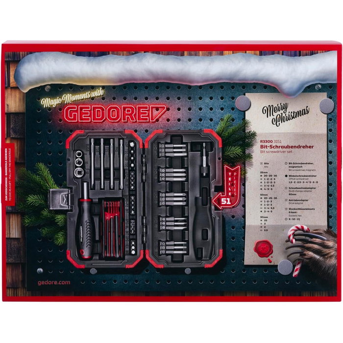 GEDORE red Calendario de Adviento 2025, 51 piezas, 1/4 pulgada GEDORE red Calendario de Adviento 2025, 51 piezas, 1/4 pulgada