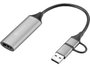 Sandberg HDMI Capture Link to USB-C/A, Capturador HDMI a USB-C, Convierte Videocámara 4K y Consolas en Webcam para Streaming y Grabación en Tiempo Real