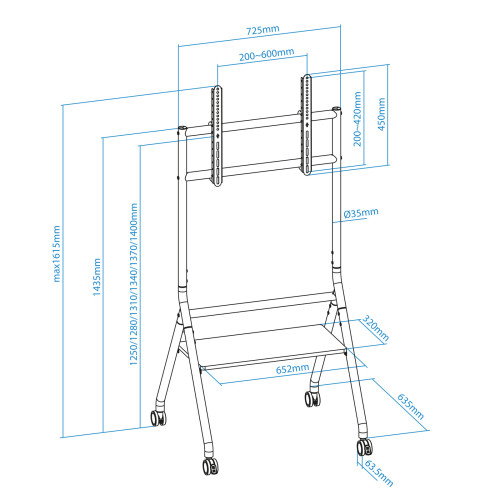 Tooq iDREAMS Soporte de Suelo con Ruedas FS20206M-B para TV de 37-86 pulgadas