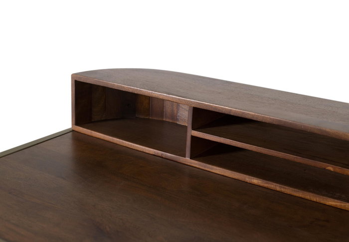 Giner y Colomer Escritorio de Madera de Mango con Estructura Dorada, 126x39 cm