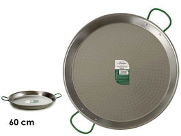 La Dehesa Paellera Pulida 60 cm Acero Pulido 20 raciones Apta Gas y Leña (Set de 4)