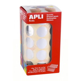APLI Gomets Metalizados Rollo 59 Hojas Círculo Ø 20 mm Plata 1.770 uds.