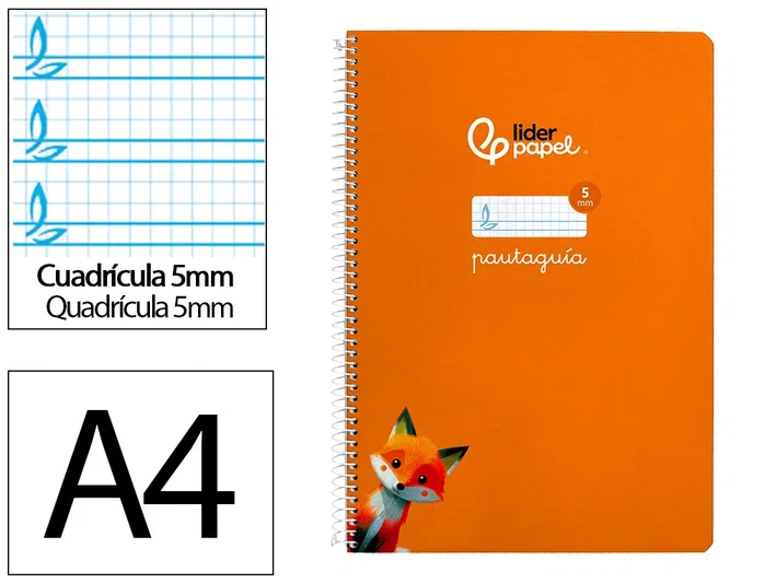 Liderpapel Cuaderno Espiral A4 Pautaguía Tapa Dura Naranja Liderpapel Cuaderno Espiral A4 Pautaguía Tapa Dura Naranja