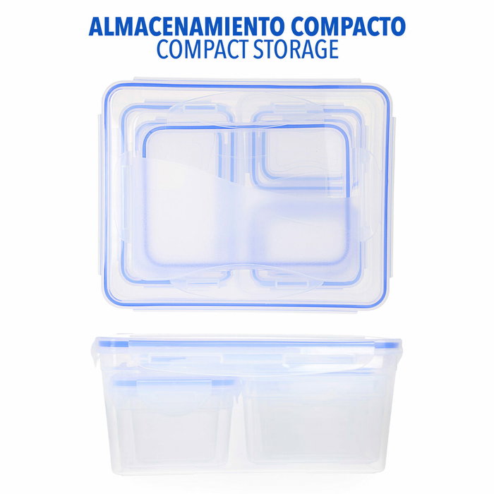 Set de Recipientes de Cocina Herméticos Apilables Max Home 27 x 12 x 20 cm 6 Unidades