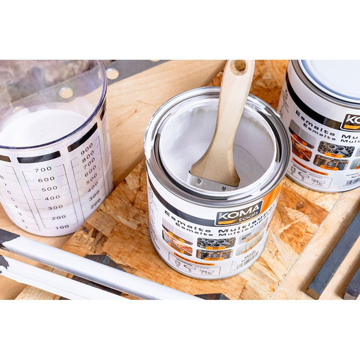 Koma Tools Esmalte Multisuperficies Negro Satinado 750 ml para Interior y Exterior, Secado Rápido y Lavable