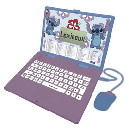 Lexibook Ordenador Portátil Educativo Disney Stitch Jc598Di2 con 124 Actividades en Inglés y Español, Matemáticas, Música y Lógica +4 años