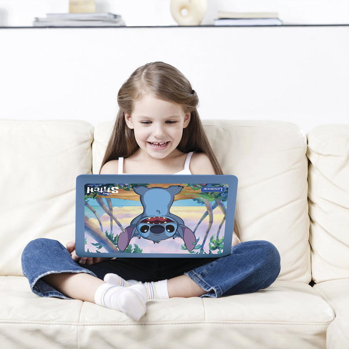Lexibook Ordenador Portátil Educativo Disney Stitch Jc598Di2 con 124 Actividades en Inglés y Español, Matemáticas, Música y Lógica +4 años