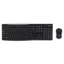 Logitech MK270 - Teclado y Ratón Combo Inalámbrico RF Oficina, AZERTY Belgiano, 100% con Teclado Numérico, Negro, 920-004524