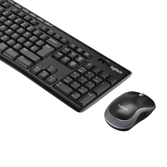 Logitech MK270 - Teclado y Ratón Combo Inalámbrico RF Oficina, AZERTY Belgiano, 100% con Teclado Numérico, Negro, 920-004524
