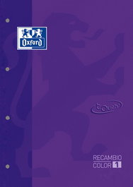 OXFORD Recambio School Color 1 Touch A4+ Lila 80 Hojas Cuadriculado