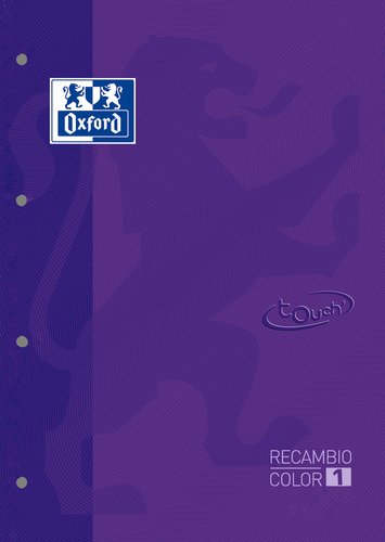 OXFORD Recambio School Color 1 Touch A4+ Lila 80 Hojas Cuadriculado OXFORD Recambio School Color 1 Touch A4+ Lila 80 Hojas Cuadriculado