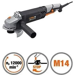 Meister Amoladora Angular 1100W, Disco Ø 125mm, Velocidad 12000 rpm, M14
