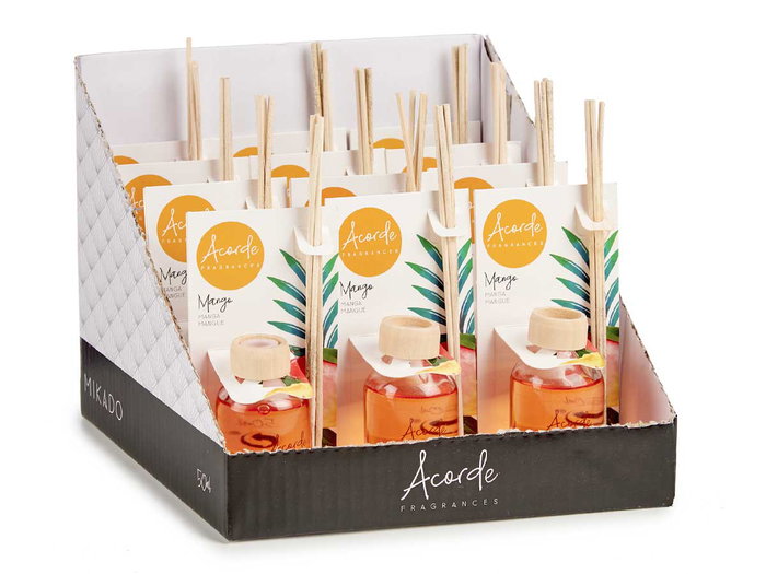 Acorde Mikado 50 ml Mango con Varilla de Ratán y Vidrio 7x5x17 cm (Set de 12)