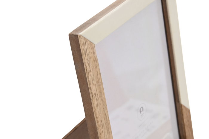 DKD Home Decor Marco de fotos 15x20 Mango y Cristal Blanco