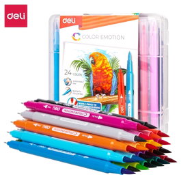 Deli Color Emotion Rotuladores Doble Punta 24 Colores Surtidos