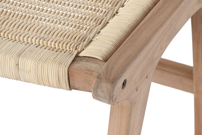 DKD Home Decor Descalzadora Teca Ratan Marrón