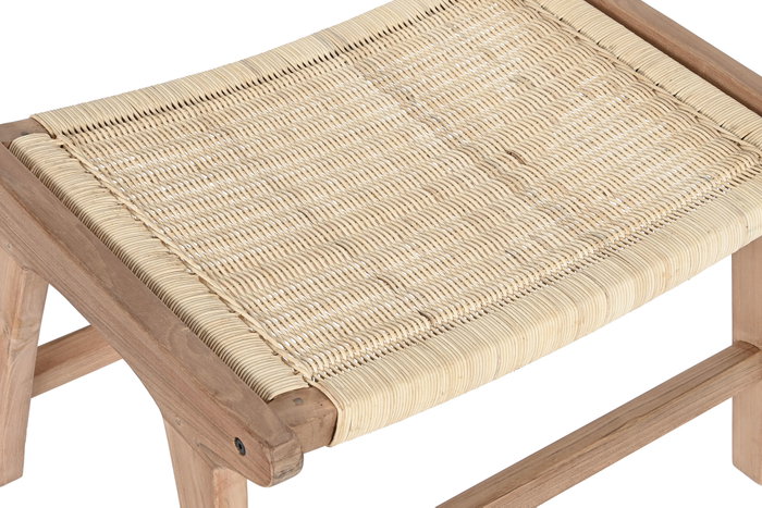 DKD Home Decor Descalzadora Teca Ratan Marrón