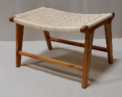 DKD Home Decor Descalzadora Teca Ratan Marrón