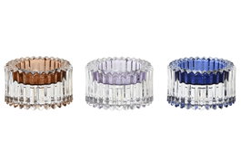 DKD Home Decor Portavela de Cristal Surtido de 3 colores