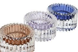 DKD Home Decor Portavela Urban Lila Ambar 8 x 4.5 x 8 cm (6 Unidades) Cristal