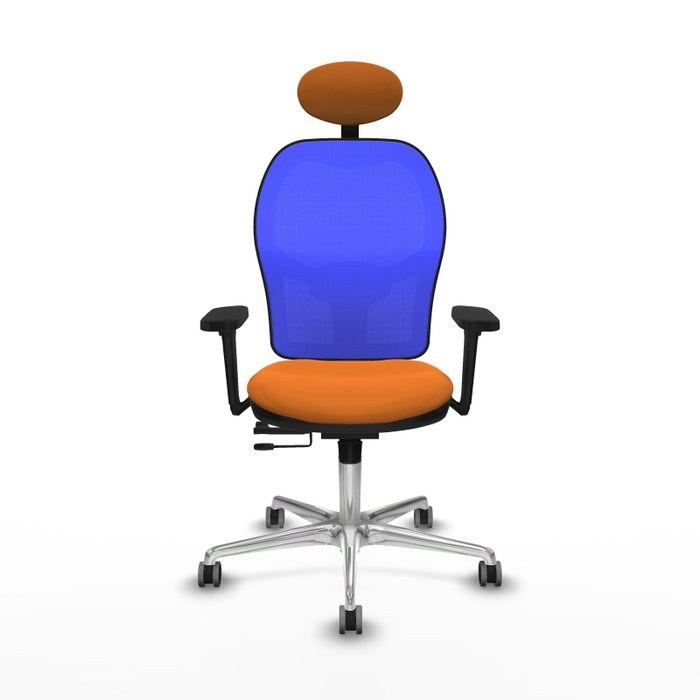 PIQUERAS Y CRESPO Silla de oficina Jorquera con mecanismo Sincro/Traslack, Naranja y Azul