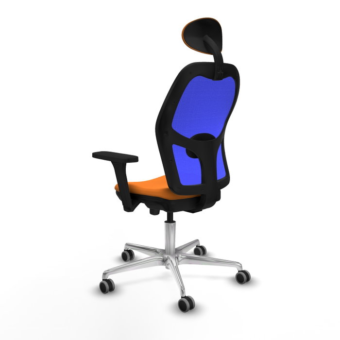 PIQUERAS Y CRESPO Silla de oficina Jorquera con mecanismo Sincro/Traslack, Naranja y Azul