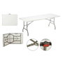 Mesa Plegable Blanco Metal Polietileno 244 x 76 x 74 cm