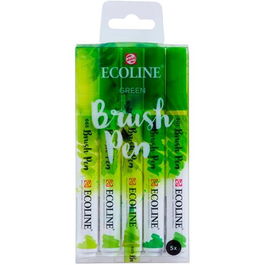 Talens Rotuladores Brush Pen Punta Pincel Verde Estuche 5 Ud