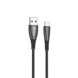 Qcharx Berlin Cable USB A a Tipo C 1m Carga Rápida 3A 18W Transferencia Datos Cabezal Metálico Aleación Zinc Antiroturas Cable Antinudos