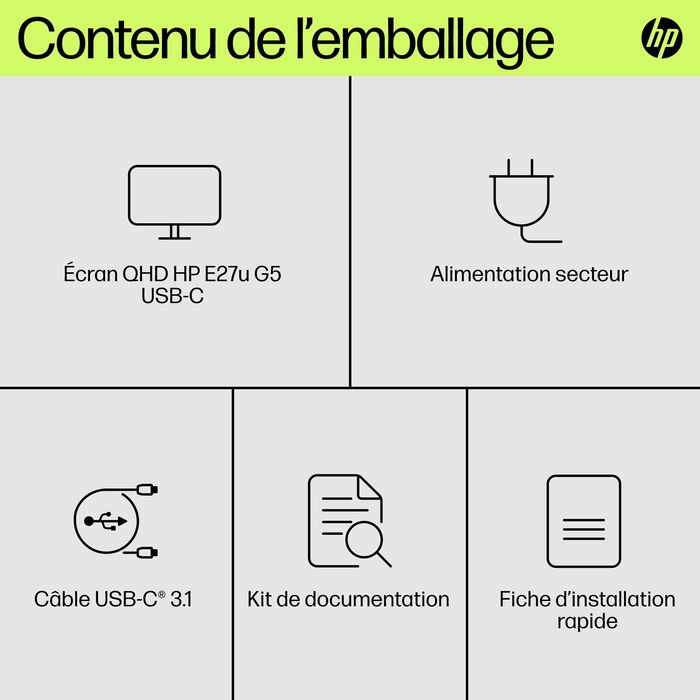 HP Monitor USB-C QHD E27u G5 de 27 pulgadas